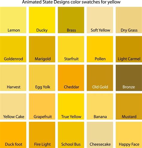 Color Swatches for Cyan, Yellow, Yellow-Green and Green | Yellow paint colors, Yellow bedroom ...