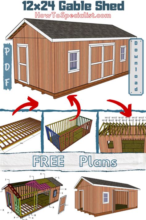 12x24 Shed Plans - Free DIY Plans | HowToSpecialist - How to Build, Step by Step DIY Plans (2022)