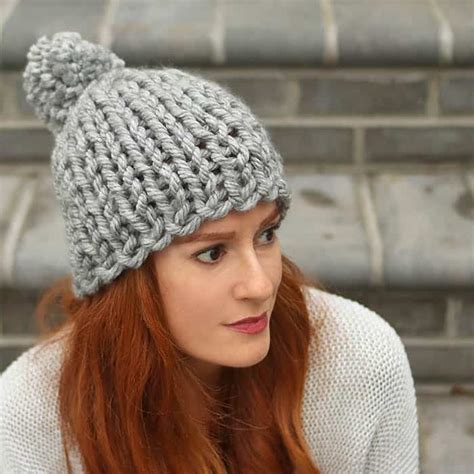 Flat Knit Chunky Hat