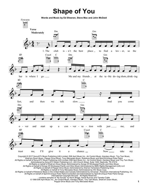 Ed Sheeran - Shape Of You sheet music