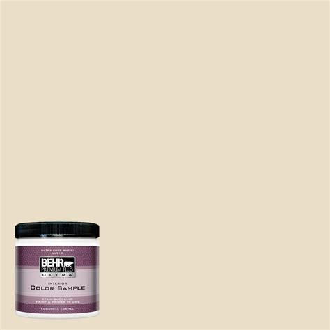 BEHR Premium Plus Ultra 8 oz. #710C-2 Raffia Cream Eggshell Enamel ...