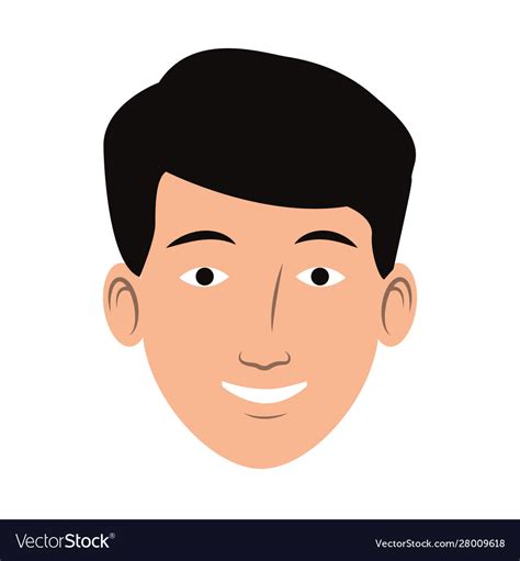 Man face smiling icon flat design Royalty Free Vector Image