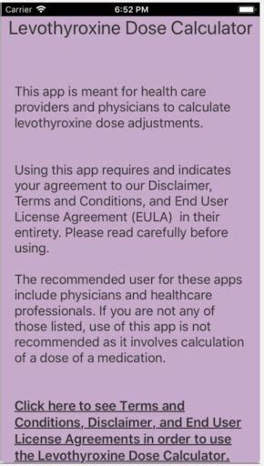 Levothyroxine Dose Calc (without Ads) - dosage calculator levothyroxine Android Medical App