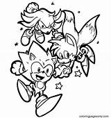 Sonic With Tails And Knuckles Coloring Page  Free Printable Pages sketch template