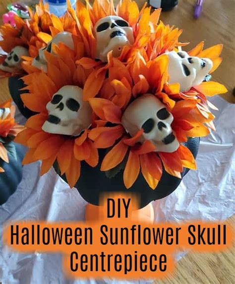 Dollar Tree Halloween Sunflower / Skull Centrepiece — CraftBits.com