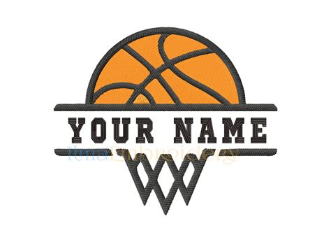 Split Name Basketball Embroidery Design Basketball Embroidery - Etsy