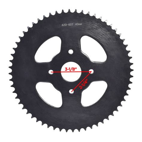 AlveyTech 40/41/420 Chain 60 Tooth Rear Sprocket for Mini Bikes (3-1/8 ...