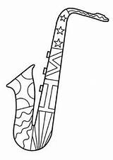 Saxophone Coloring Pages sketch template