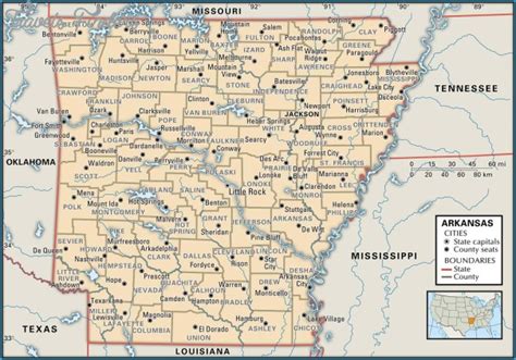 Arkansas Map - TravelsFinders.Com