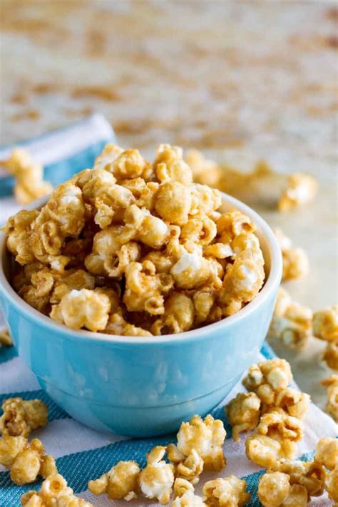 Homemade Baked Caramel Popcorn - Taste and Tell