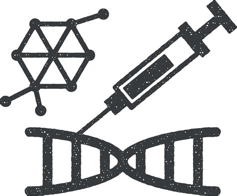 DNA, biology icon vector illustration in stamp style 38027372 Vector ...