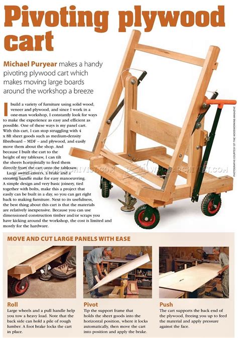 #480 Pivoting Plywood Cart Plans - Workshop Solutions | Woodworking, Woodworking shop, Plywood ...