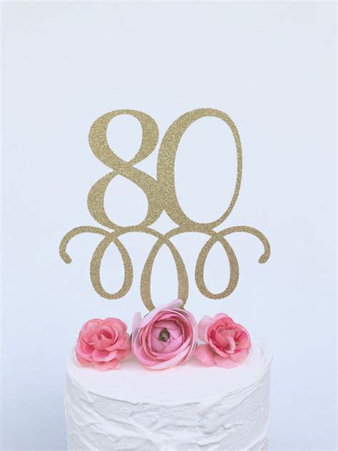 Glitter 80 Cake Topper. Eighty Cake Topper. 80th Birthday. - Etsy | 80 ...