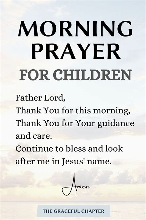 6 Simple Morning Prayers For Children - The Graceful Chapter