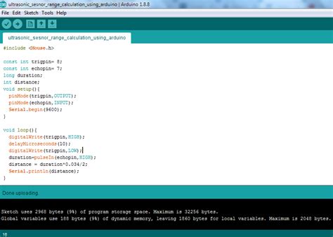 Ultrasonic Sensor With Arduino Code