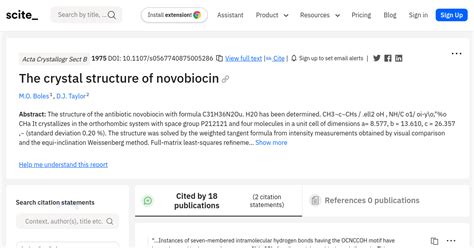 The crystal structure of novobiocin - [scite report]