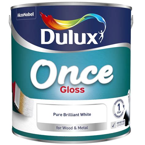 Dulux Once Gloss Paint - Pure Brilliant White 2.5L | Painting