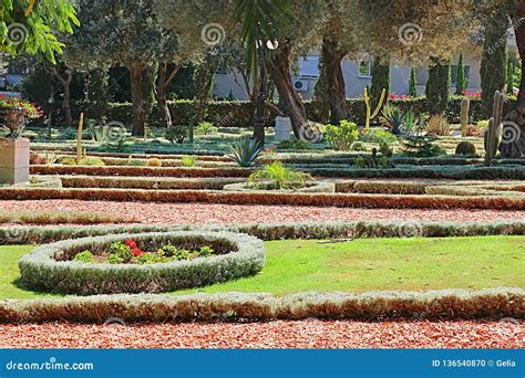 Bahai Gardens in Acre Akko, Haifa, Israel Stock Photo - Image of ...