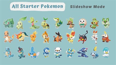 All Starter Pokemon Slide Show (gen 1-9) - YouTube