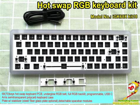 Custom RGB backlit keyboard kit, best 60% rgb mechanical keyboard kit