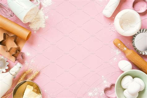 Pink baking background | High-Quality Food Images ~ Creative Market