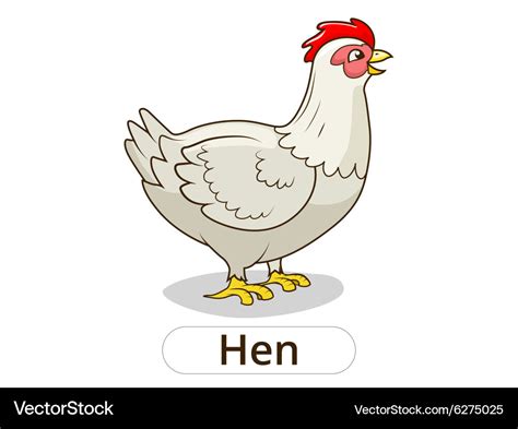 Hen animal cartoon for children Royalty Free Vector Image