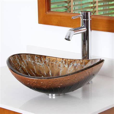 Elite Hand Painted Boat Shaped Oval Bottom Bowl Vessel Bathroom Sink & Reviews | Wayfair