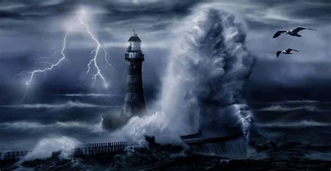 lighthouse storm at night - Google Search