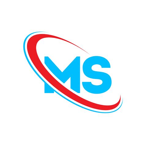 MS logo. MS design. Blue and red MS letter. MS letter logo design ...