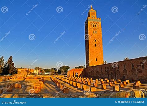 Minaret of Koutoubia Mosque in Marrakech, Morocco Stock Image - Image of sunset, marrakesh ...