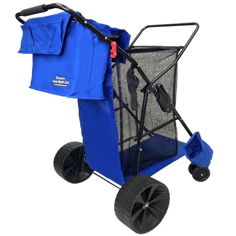 Beach Umbrella Wagon Cart Deluxe – Heavy Duty Folding Ocean Utility Cart – Large Sand Wheels ...