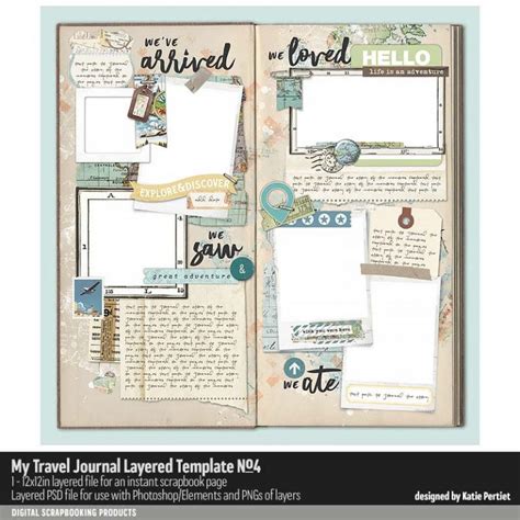 My Travel Journal Layered Template 04 - Katie Pertiet Designs