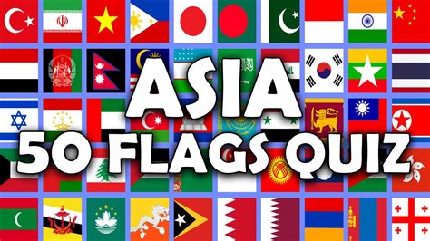 Asia Flags Quiz - 50 Flags Easy to Hard - Algodoo - YouTube