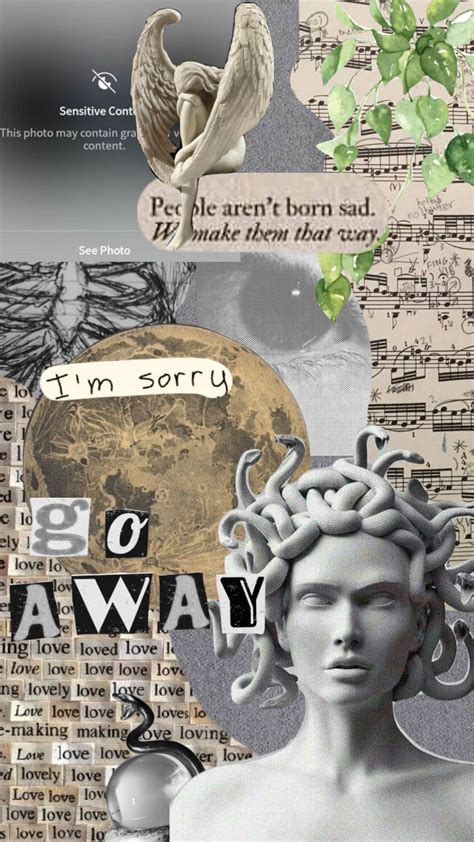 #medusa #letters #musicnotes #vines #snake #moodboard #shuffles #collage #aesthetic Greek And ...