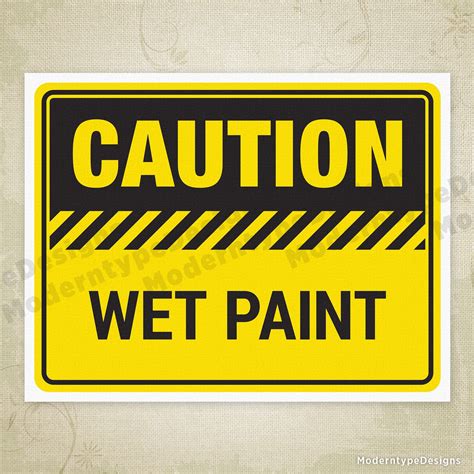 Caution Wet Paint Printable Sign