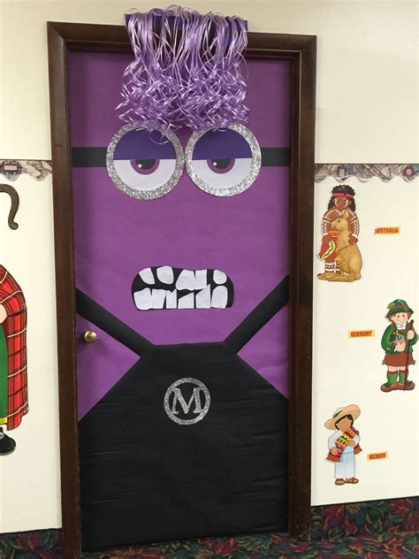 My purple minion door despicable me 2 #halloweendoordecor My purple minion door des… in 2020 ...