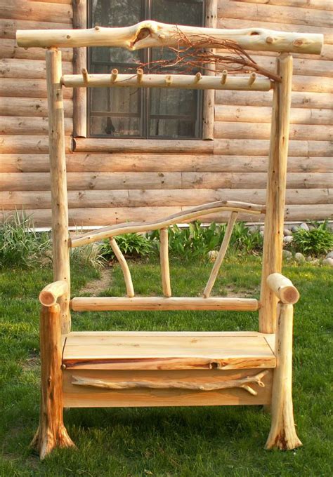 Log bench ideas Cedar Furniture, Rustic Log Furniture, Driftwood Furniture, Cabin Furniture ...