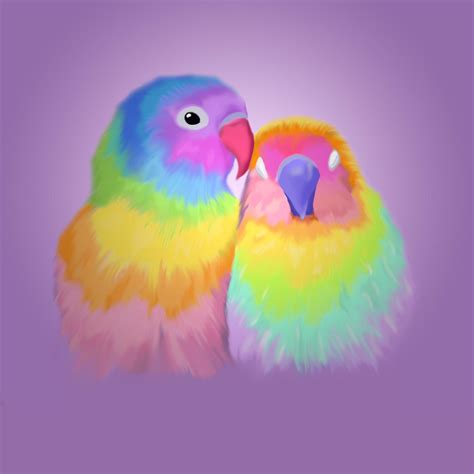 Rainbow Lovebirds by Babarbie on DeviantArt