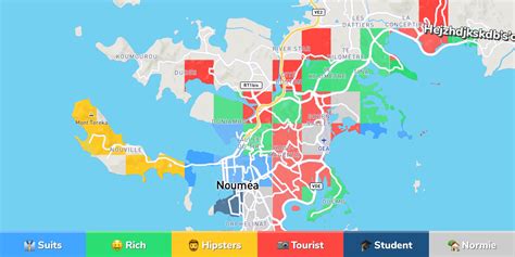 Nouméa Neighborhood Map