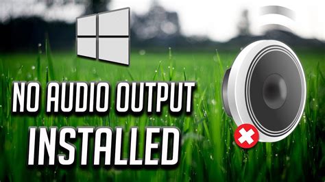 No Audio Output Device Is Installed' Problem FIX - Windows 10 [2024] - YouTube