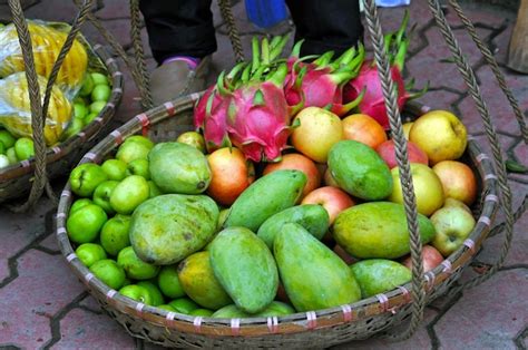 Premium Photo | Tropical fruits in a basket