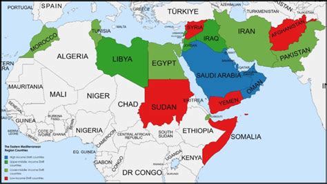 The countries of the Eastern Mediterranean Region. | Download ...