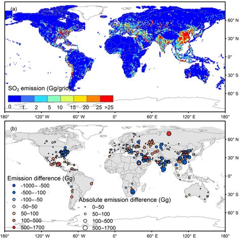 (a) Map for SO 2 emissions in the OMI-HTAP inventory, 2010. Emissions... | Download Scientific ...