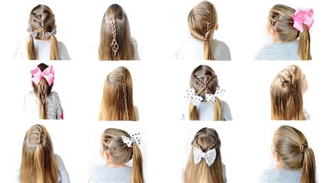 12 Easy heatless School Hairstyles -Quick and Easy Hairstyles - YouTube