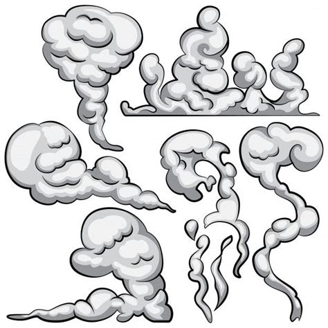 cartoon clouds with different shapes and sizes