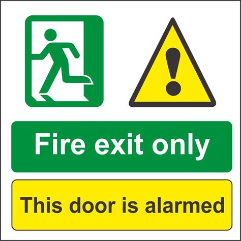 Alarmed Fire Door Signs | Emergency Escape Fire Safety Signs Ireland