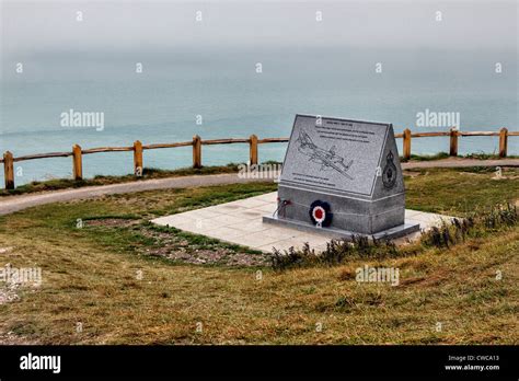 Memorial to World War II Bomber Command airmen at Beachy Head, the highest chalk cliff in ...