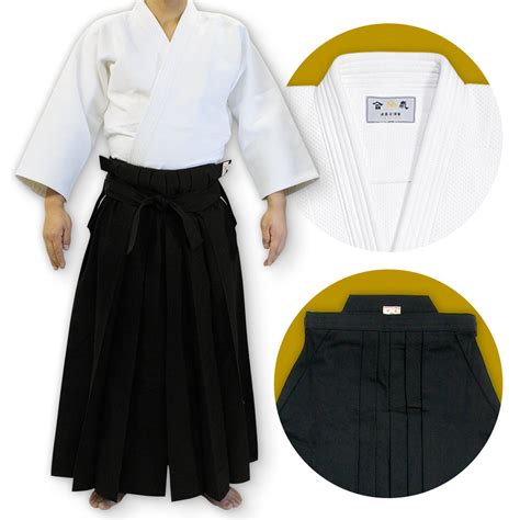 Double Layered Gi + #11000 Traditional Black Cotton Aikido Hakama Set – Aiki Japan