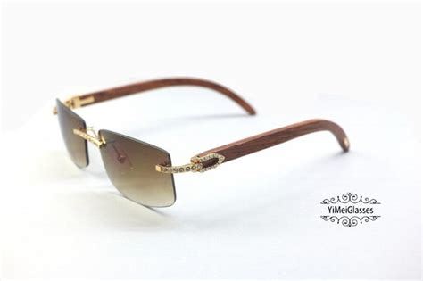 Cartier Wooden Diamond Rimless Sunglasses CT3524012 – Yimeiglasses