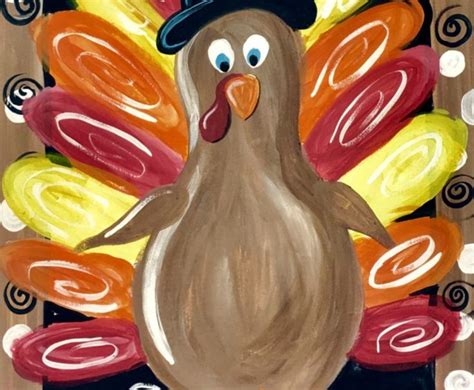 How to Paint A Turkey on Canvas - Step by Step Painting | Fall canvas painting, Christmas ...